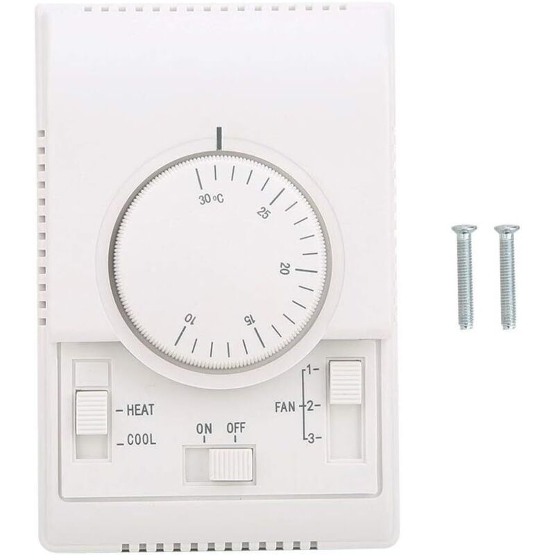 Zentralthermostat für Klimaanlage, 2-Wege-ABS-Thermostatschalter, mechanischer Steuerschalter, 110–220 V Klimaanlage