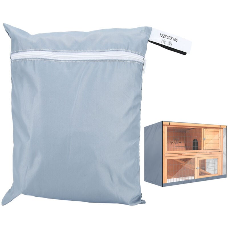 Zerodis Geflügelkäfigabdeckung, 120 cm Doppel-Kaninchenkäfig-Schutzabdeckung aus 210D Oxford-Gewebe, Zubehör für Kaninchenstall und Geflügelkäfige