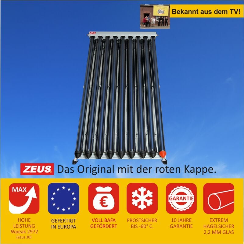 Ravensberger Solar - Röhrenkollektor Solaranlage Solarthermie Zeus cpc 9