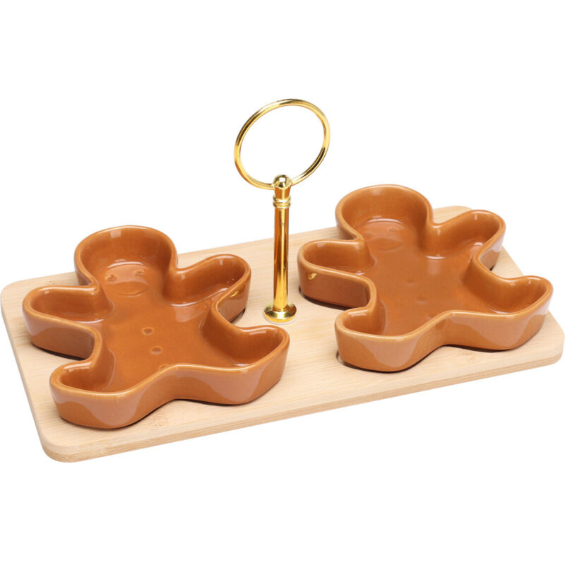 ZIMORA Lebkuchen-Snackschalen auf Bambusbrett, 3 Stück