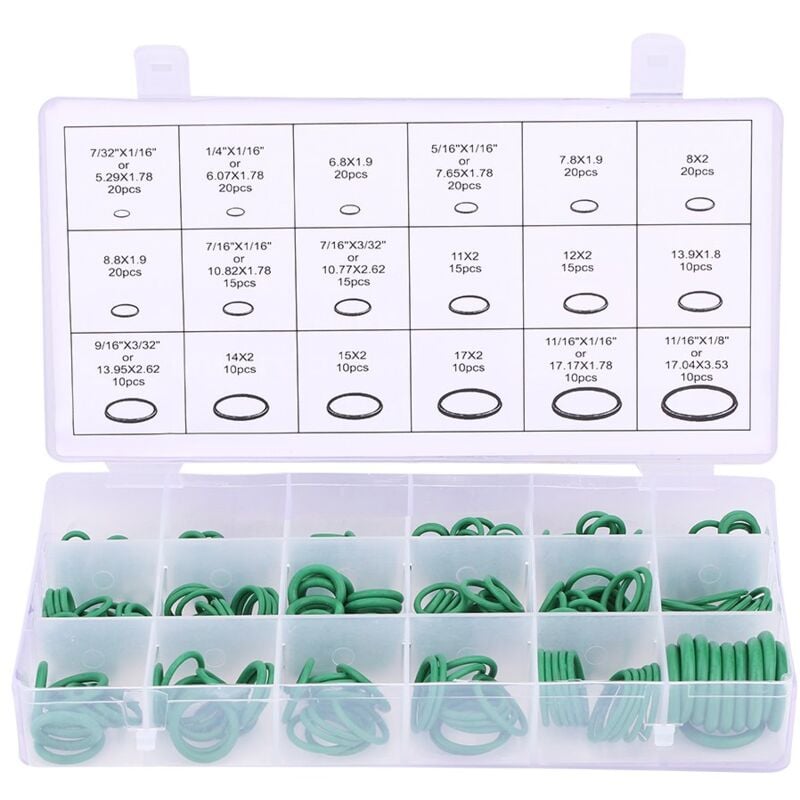 Zoternen - O-Ring Dichtung, 270pcs Klimaanlage Dichtung verschiedene Auto Klimaanlage Kompressor O-Ring Dichtung Dichtungssatz Gummischeibe