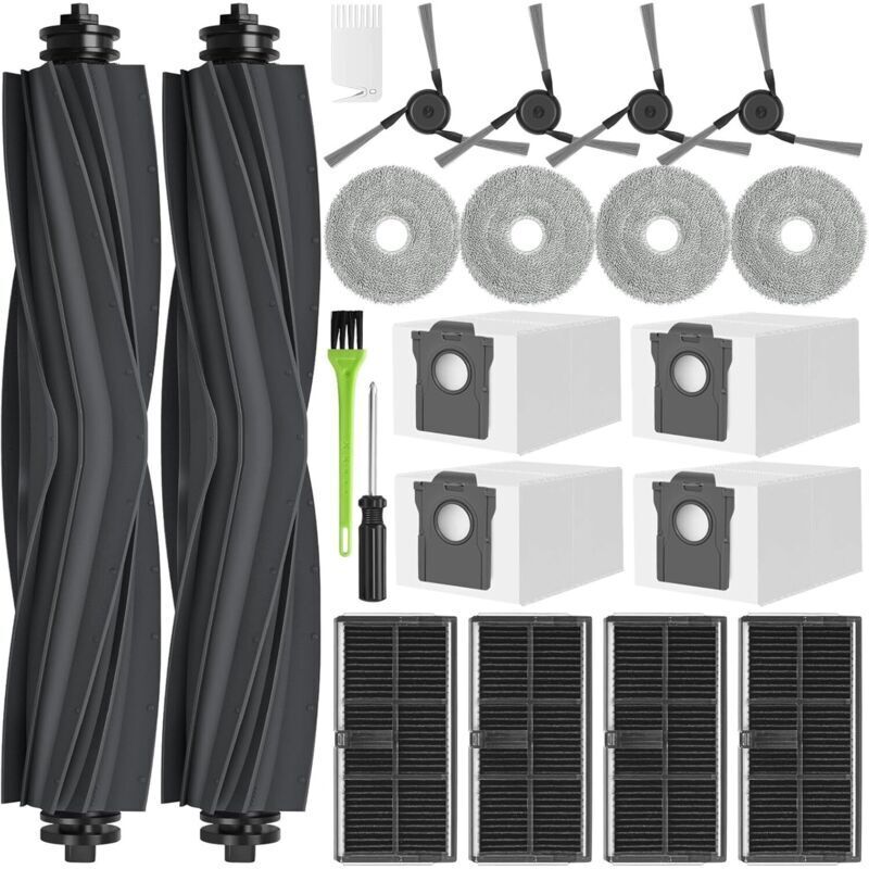 Zubehör für Dreame X40 Ultra Complete/Mova P50 Pro Ultra / L40 Ultra Ersatzteile P50: 4 Staubbeutel, 2 Hauptbürsten, 4 Tücher, 4 Filter, 4