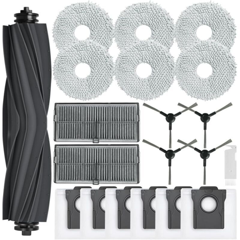 Zubehörset für Dreame L10s Pro Ultra Heat/ L10s Ultra Gen 2, Teile für Dreame X30 Ultra/Mova E30 Ultra, 1 Hauptbürste, 6 Staubbeutel, 6 Wischpads, 2