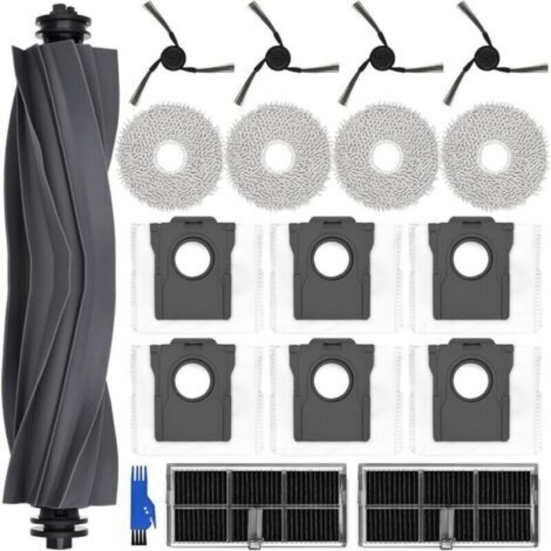 Zubehörset für dreame X40 Ultra Complete / L40 Ultra, 4 Wischpads, 6 Staubbeutel, 1 Hauptbürste, 4 Seitenbürsten