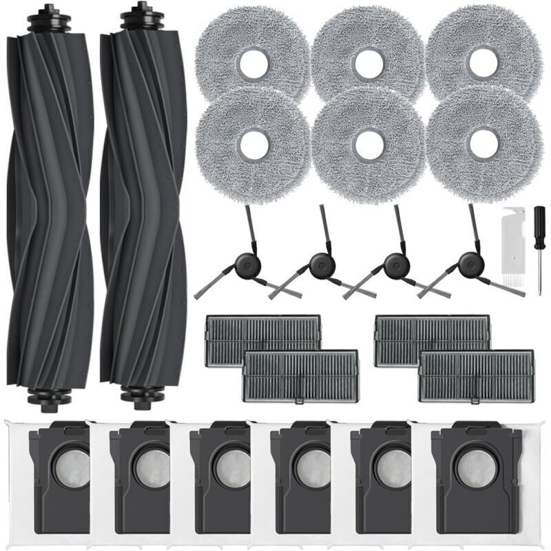 Zubehörset für Dreame X40 Ultra Complete/ L40 Ultra/ X40 Ultra/ X40 Master/Mova P50 Pro Ultra, 2 Hauptbürsten, 6 Staubbeutel, 6 Wischpads, 4 Filter,