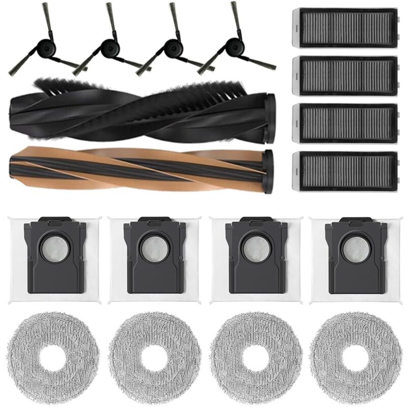 Zubehörset für Dreame X50 Ultra Complete/X50 Ultra/L50 Pro Ultra/X50 Master, L40s Ultra,Matrix10 Ultra,1 Hauptbürste,4 Filters, 4 Wischpad,4