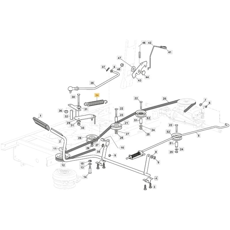 Zugfeder ORIGINAL STIGA Rasentraktor Mähwerk 1330m - 1538m 125430262/0