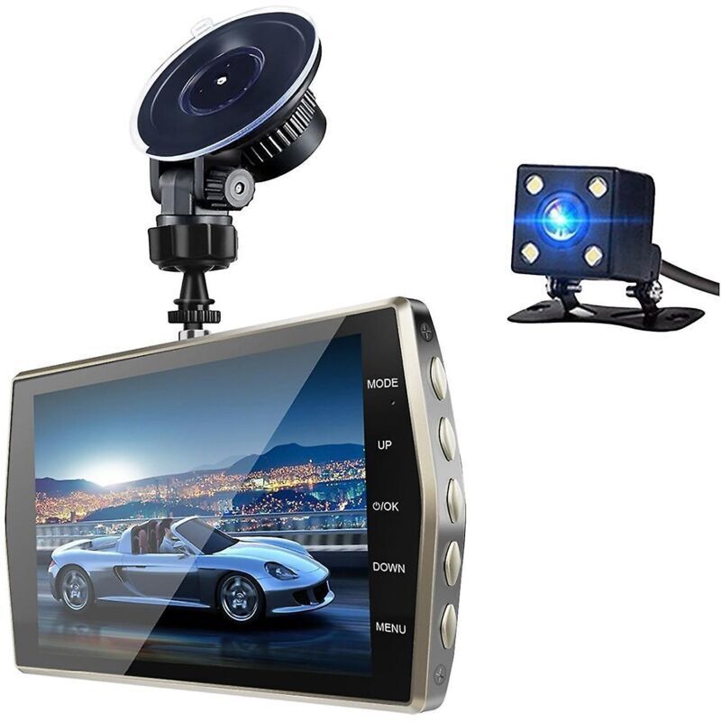 Zum Black Friday wird die überraschende 4-Zoll-Dashcam für Front und Rückfahrkamera mit dualer 1080p-HD-Aufnahme, Nachtsicht,