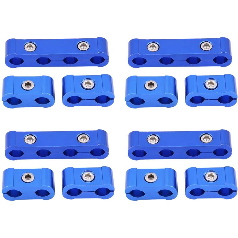 Ej.life - Zündkabel Halter, Zündkerzenkabel-Set Kabeltrenner Aluminium Gaszughalterung Teiler 12-teiliges geflochtenes Motor-Zündkerzenkabel,