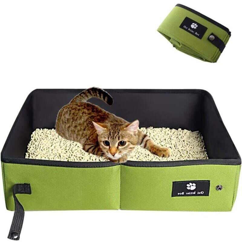 Zusammenklappbare Katzentoilette – Tragbare, weiche, strapazierfähige und auslaufsichere Katzentoilette für den Innenbereich, Zuhause und auf Reisen,