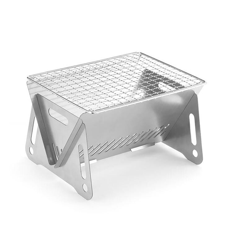 Zusammenklappbarer Grillofen mit Holzkohlegrill, Edelstahlofen für Camping, 210 x 160 x 125 mm