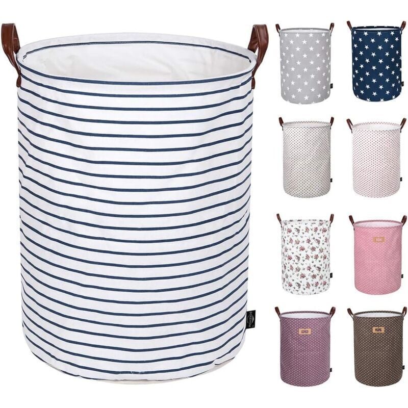 ZVD - 19-inches Panier Organisateur pour Vêtements, Pliable, Sac à Linge Grande Capacité, Bleu