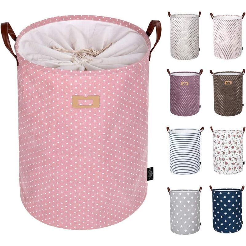 ZVD - 19-inches Panier Organisateur pour Vêtements, Pliable, Sac à Linge Grande Capacité, Rose