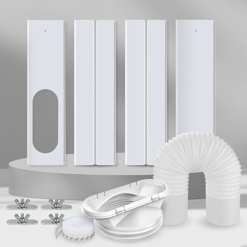 ZVD-cainda Tragbares Fensterlüftungsset für Klimaanlagen, Fensterdichtung für Klimaanlagen mit 13/15 cm Durchmesser, Länge einstellbar 43–140 cm