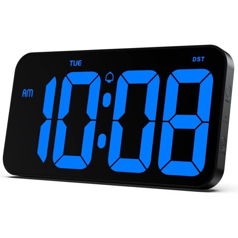 ZVD - Digitale Wanduhr mit riesigen, klaren 4-Zoll-Ziffern, unterstützt Militär-/Standardzeitformat, automatisches Dimmen, dst, geräuschlose Wanduhr