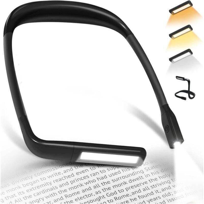 ZVD-E-Reader-Halsleselicht – wiederaufladbare Leselampe im Bett, 3 Farben, flexibles LED-Leselicht, Nackenlampe für Bücher, Stricken, Nähen, Camping,