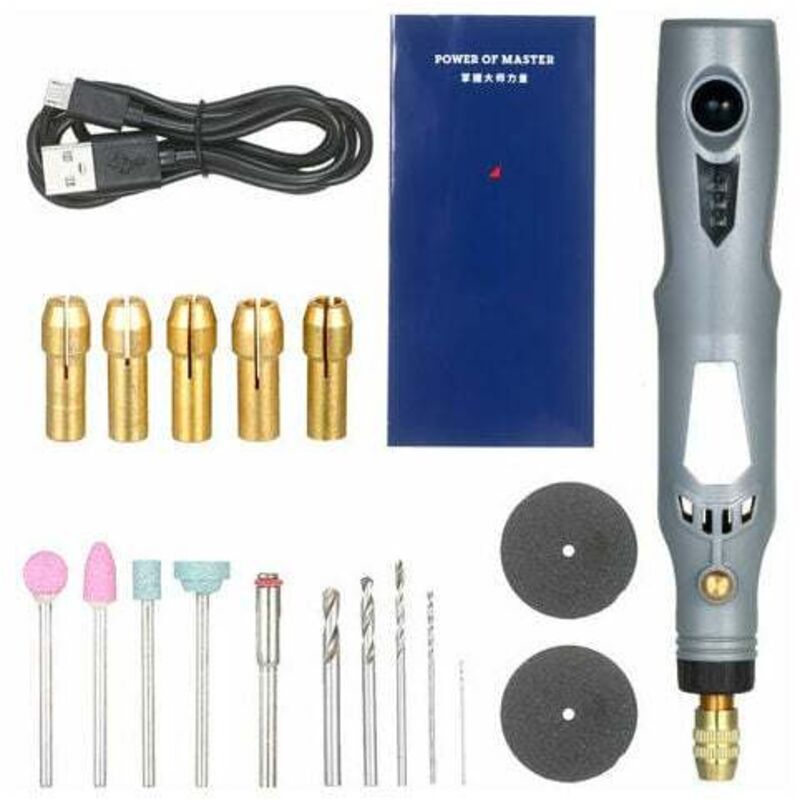 Handheld Electrique Grinder Kit Outil Rotatif Power Rechargeable 3 En 1 Polisseuse Driller Moulin Pen Kit Machine Avec Micro Usb Cable 21Pcs