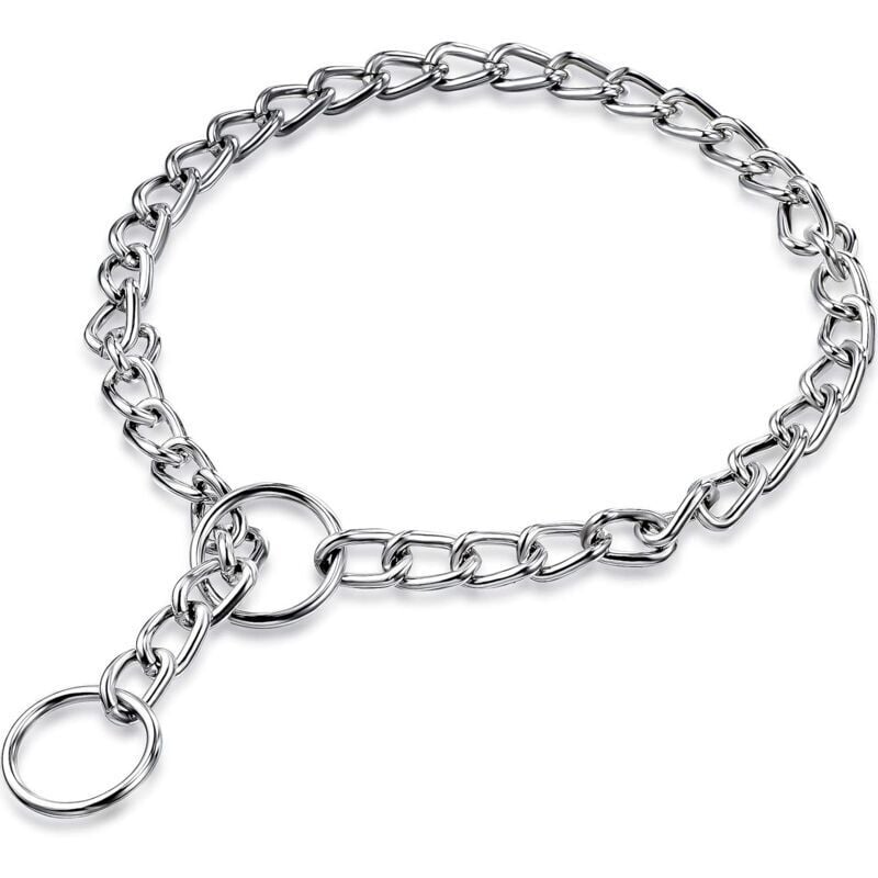 ZVD Hundehalsband aus Metall, Hundekettenhalsband, Hundehalsband aus Stahl, rutschfest, für das Training von Haustieren, 3 mm x 55 cm