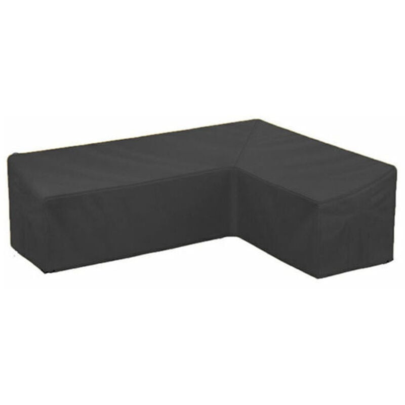 ZVD L-förmige Garten-Ecksofa-Abdeckung, Schutzhülle für Gartenmöbel aus Oxford-Stoff (Schwarz) – 270 x 270 x 90 cm