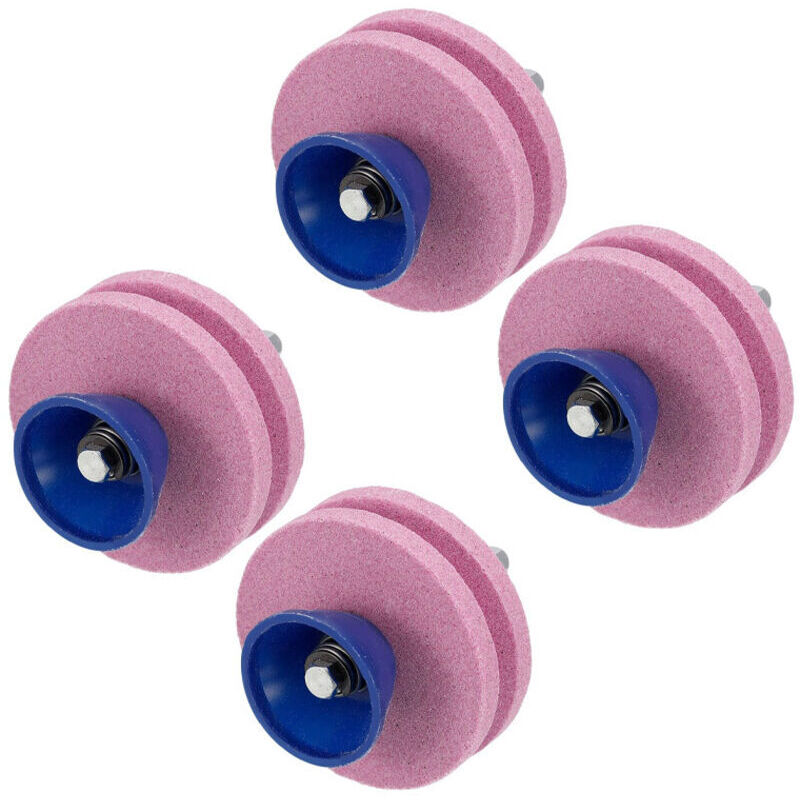 ZVD Langlebiger Rasenmäher-Klingenschärfer für Gartengeräte, elektrische Bohrmaschine, doppellagig, 4 Stück (Pink)