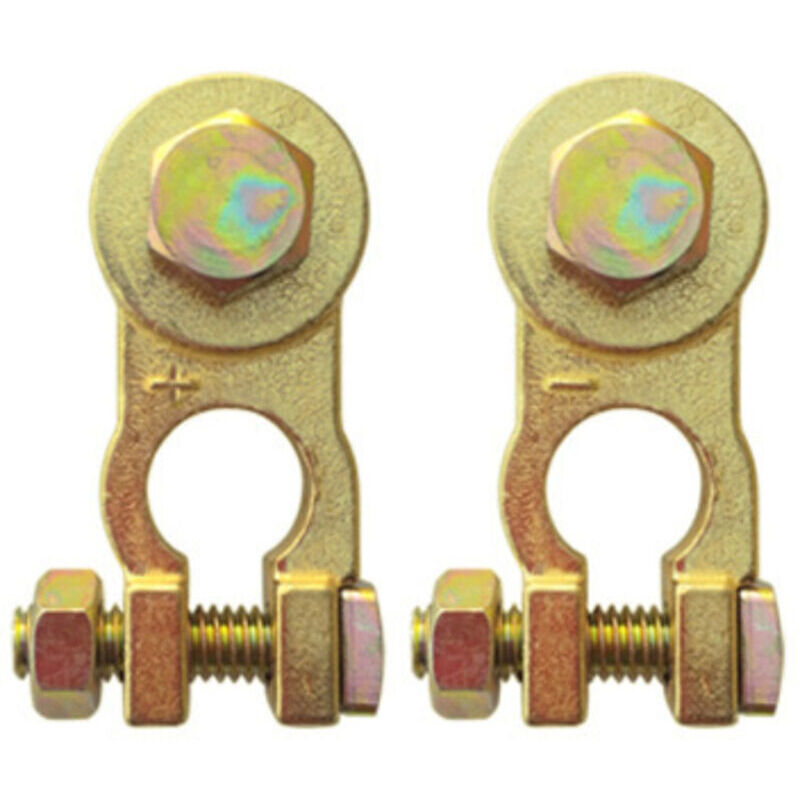 ZVD - Lot de 2 Cosse Batterie Cosse Batterie Voiture solide M10 Connecteur Batterie Cosses de Batterie + plus et - moins Cosses Batterie Connecteur