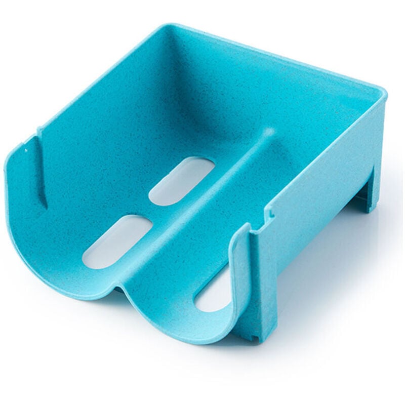 Flaschenhalter, Kühlschrank-Bierregal, stapelbares Weinregal im Kühlschrank, Lagerregal für gestapelte Dosen im Kühlschrank, Kühlschrankspender (blau)