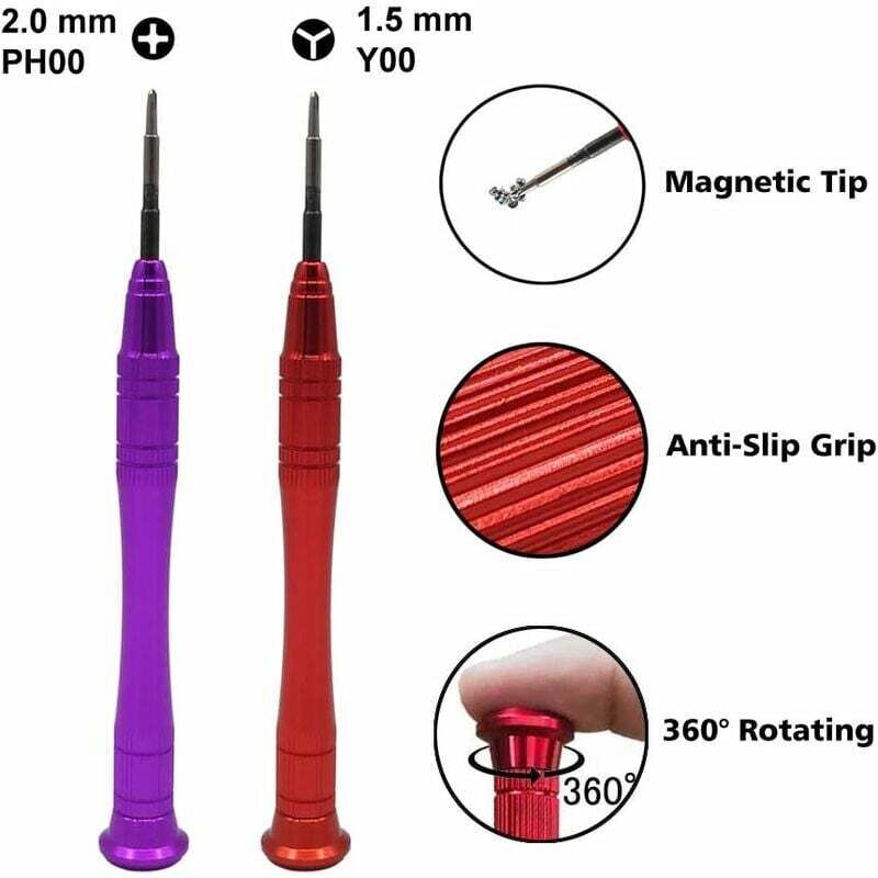 ZVD-Schraubendreher für, 2,0 mm Kreuzschlitz 1,5 mm Y00 Tri-Point Tri Wing-Schraubendreher-Set für die Reparatur von Nintendo-Spielkonsolen