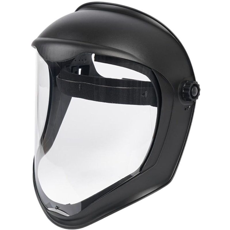 ZVD-Vollgesichtsschutzmaske, beschlagfrei, stoßfest, Arbeitsschutz, spritzwassergeschützt, am Kopf montiert, transparent, hochauflösende Staub- und