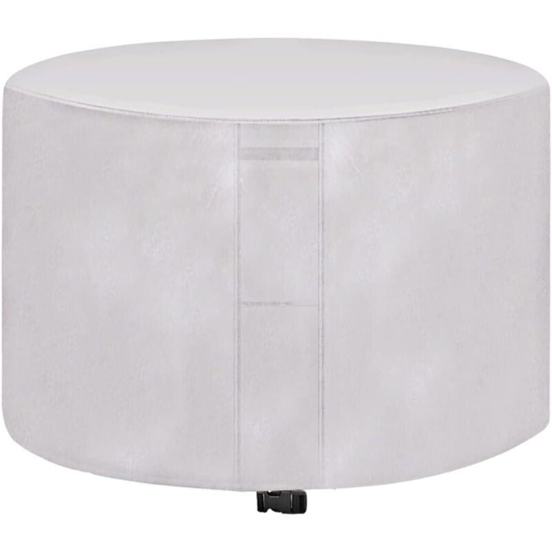 ZVD Wasserdichte Gartenmöbel-Abdeckung für runde Gartenmöbel, 420D Oxford-Gewebe, Winddicht, UV-beständig, Silber, 230 x 110 cm