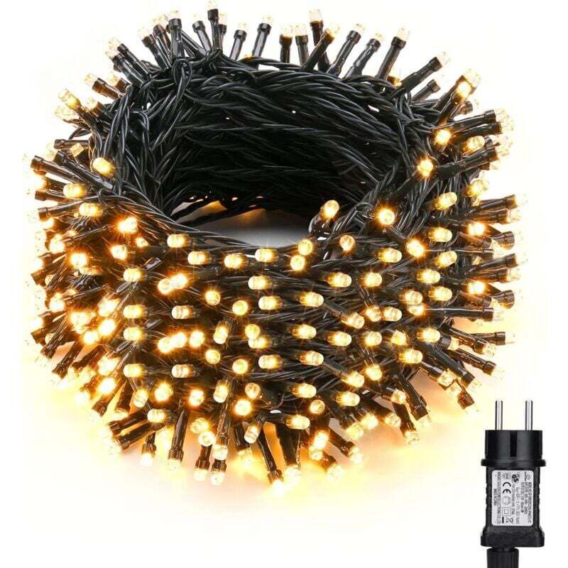 ZVD-Weihnachtslichterkette für den Außenbereich, 30 m, 300 LEDs, warmweiß, Weihnachtsbeleuchtung, wasserdicht, Dekoration, 8 Modi, Lichterkette für