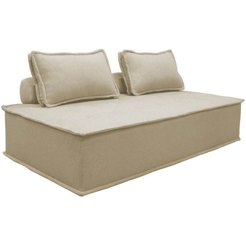 Sweeek - Zweisitzige Sessel für Modulsofa gepolsterter Stoff, Stoff, Beige