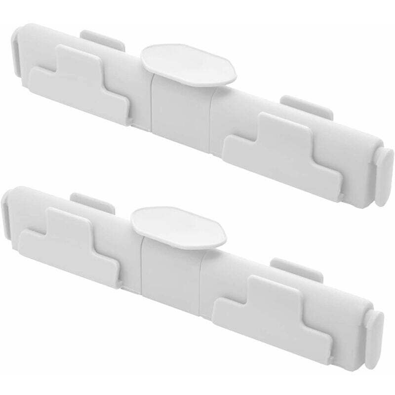 Zweiteilige Müllsortierklemme – Küchenzubehör für nasse und trockene Mülleimer – Nass- und Trockenmülltrennklemme (weiß) – 9,1 x 2,9 cm