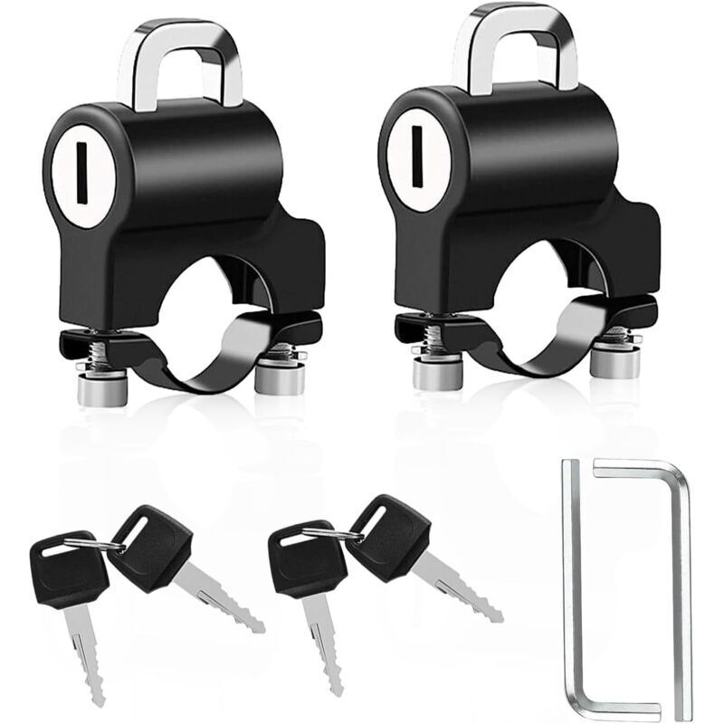 Zweiteiliges Motorradhelmschloss, Diebstahlsicherung für Helme, Motorradhelmschloss mit Schlüsseln, Sicherheitsschloss für 22-mm-Lenkerrohre,
