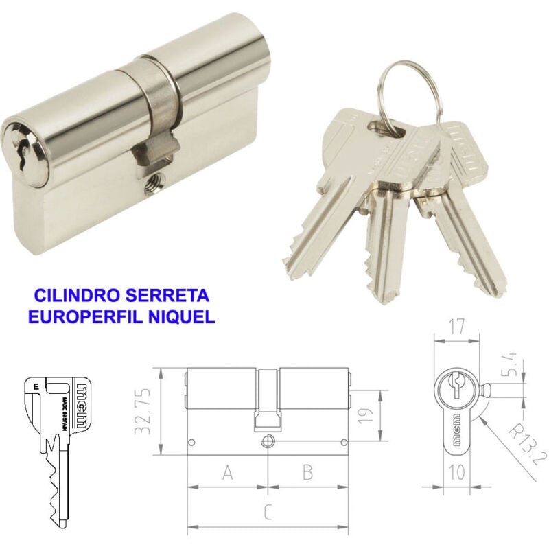 MCM - Serreta Zylinderprofil EPN-6030x30 R-13.2 Nickel für 2650