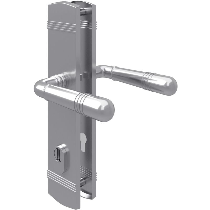 Ms Beschläge - Zylinderschutz Sicherheitsbeschlag Chrom Schutzbeschlag Drücker/Drücker din 10/92