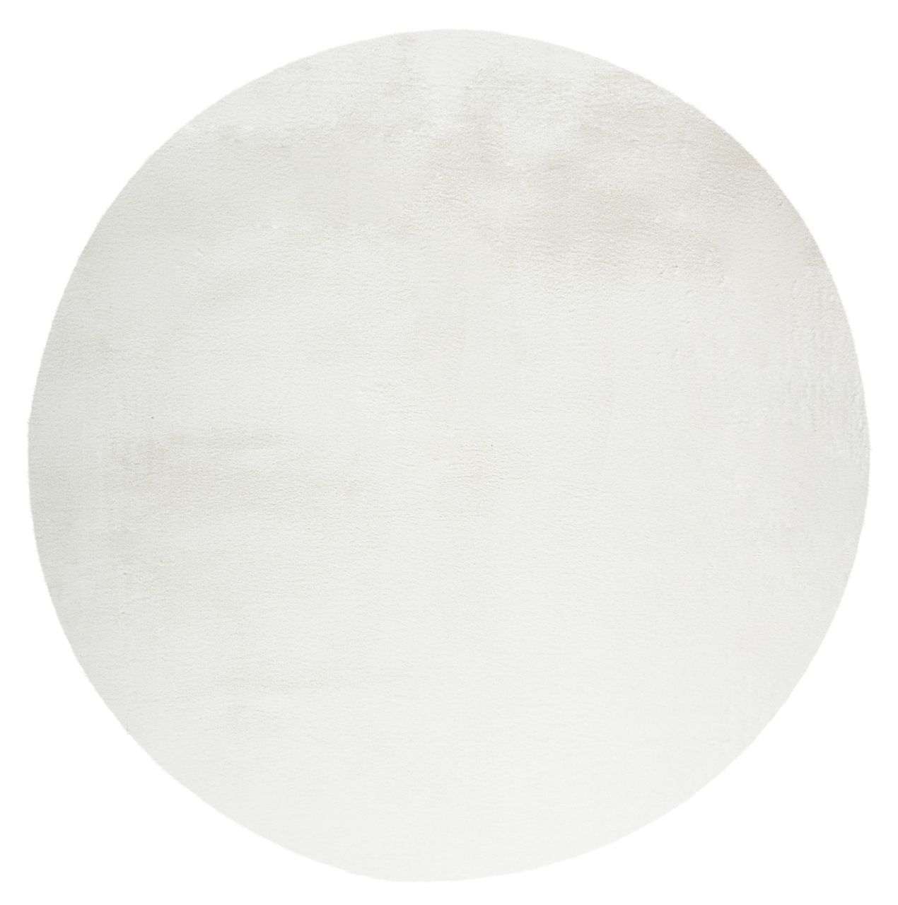 Runder Teppich Höhe 21 mm weicher Kurzflorteppich Weiß Wohnzimmer 2 Größen