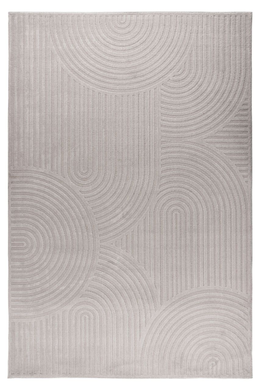 Teppich Höhe 11 mm moderner Kurzflorteppich rechteckig Silber Wohnzimmer 4 Gr...