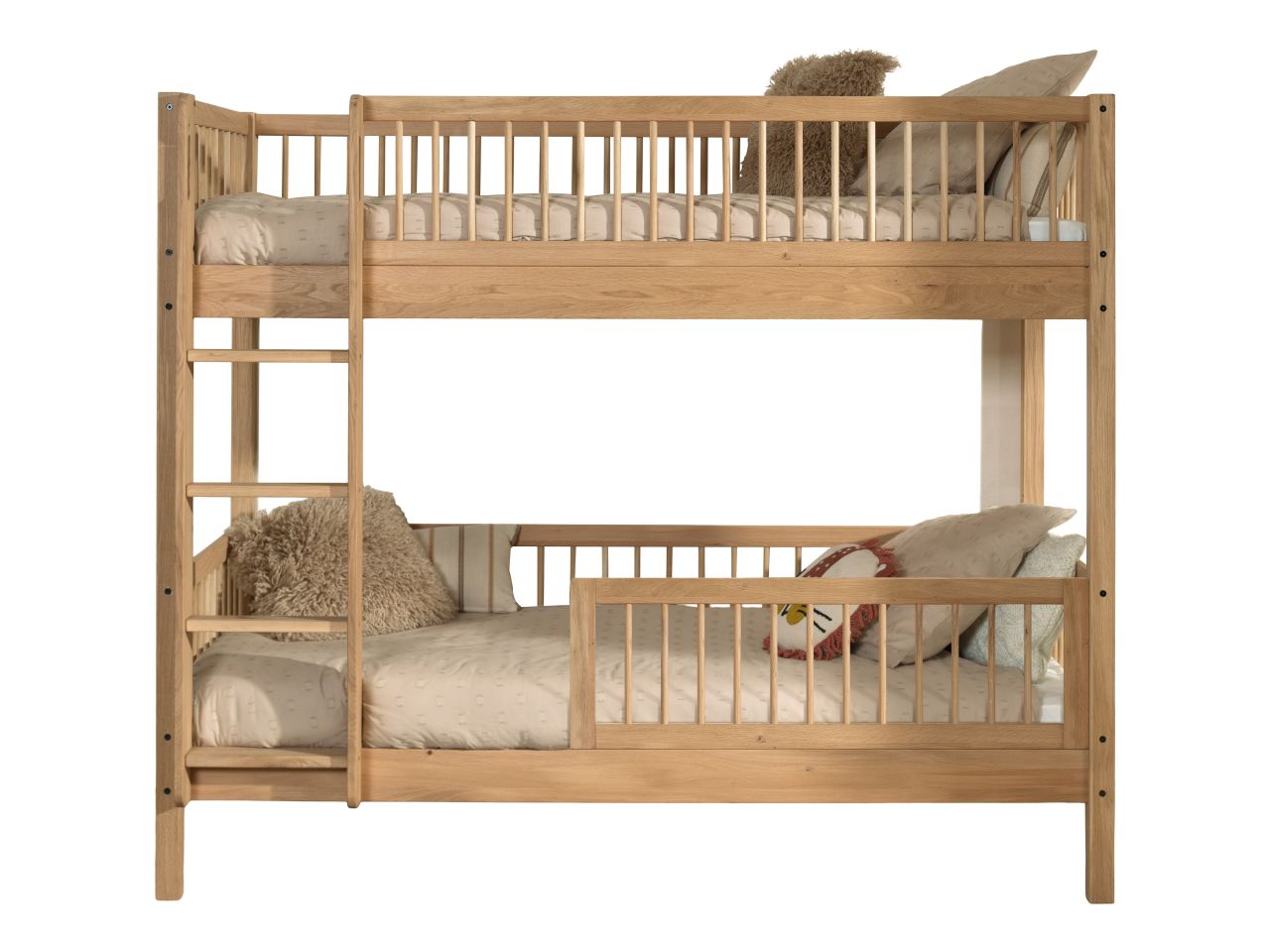 Etagenbett Stockbett 90x200 Rausfallschutz Jugendbett Eiche massiv geölt