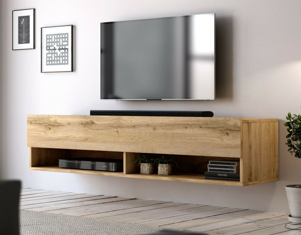 Lowboard 140 hängend - Fernsehkommode Fernsehtisch TV-Kommode Wohnmöbel -Wota...