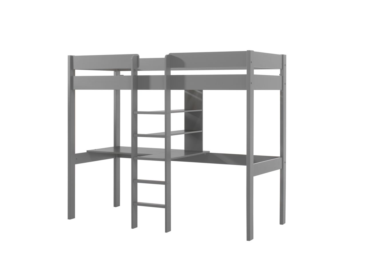 Vipack Hochbett 90x200 mit Schreibplatte Jugendbett Kinderbett Schreibtisch Grau
