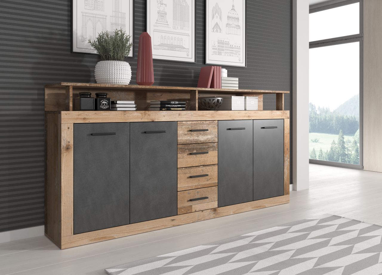 Sideboard Kommode 4T/4S Highboard Anrichte Wohnmöbel Schrank - Old Style/Matera