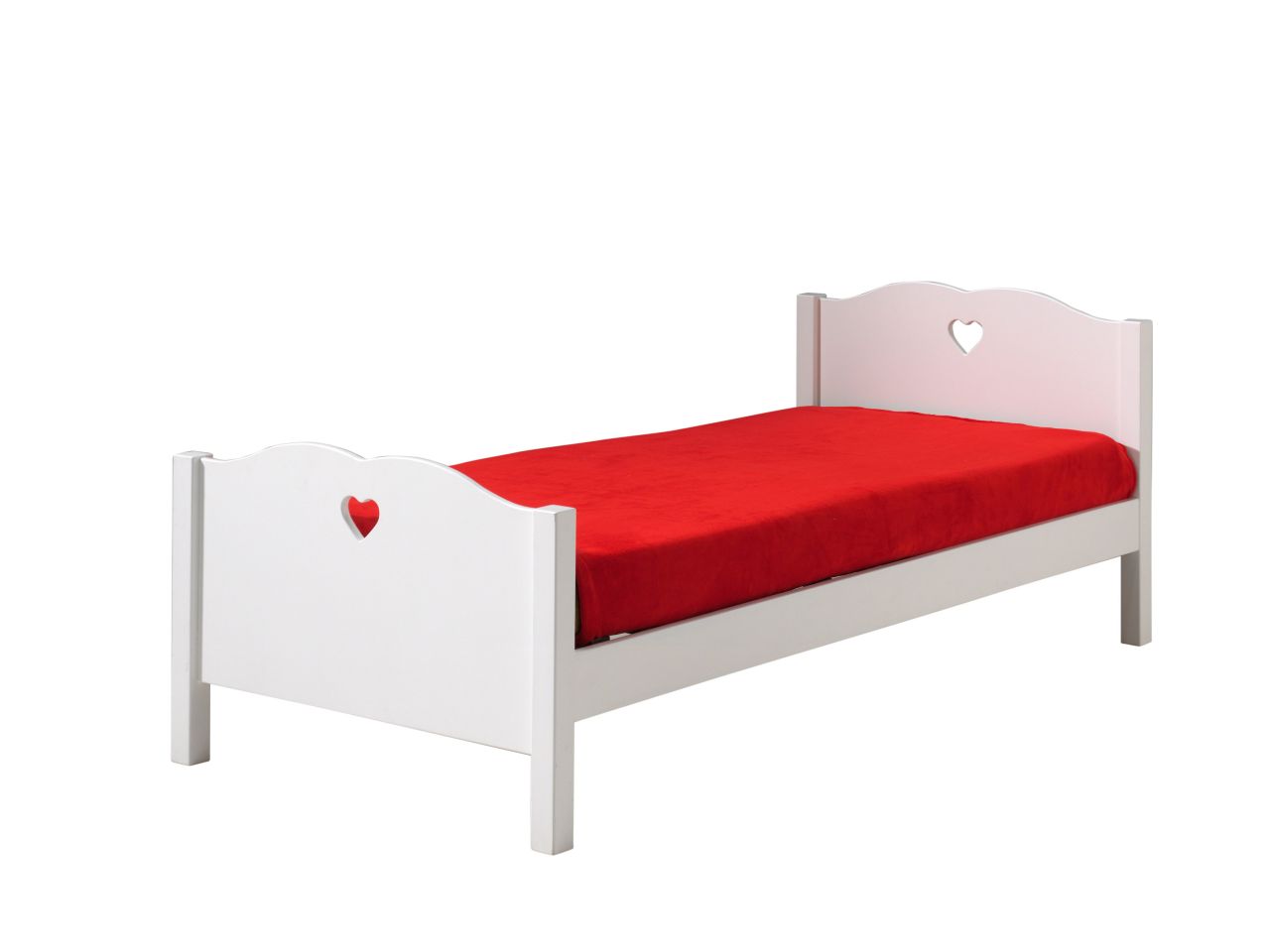 Set Einzelbett 90x200 Lattenrost Bett Kinderbett Kindermöbel Kinderzimmer Weiß