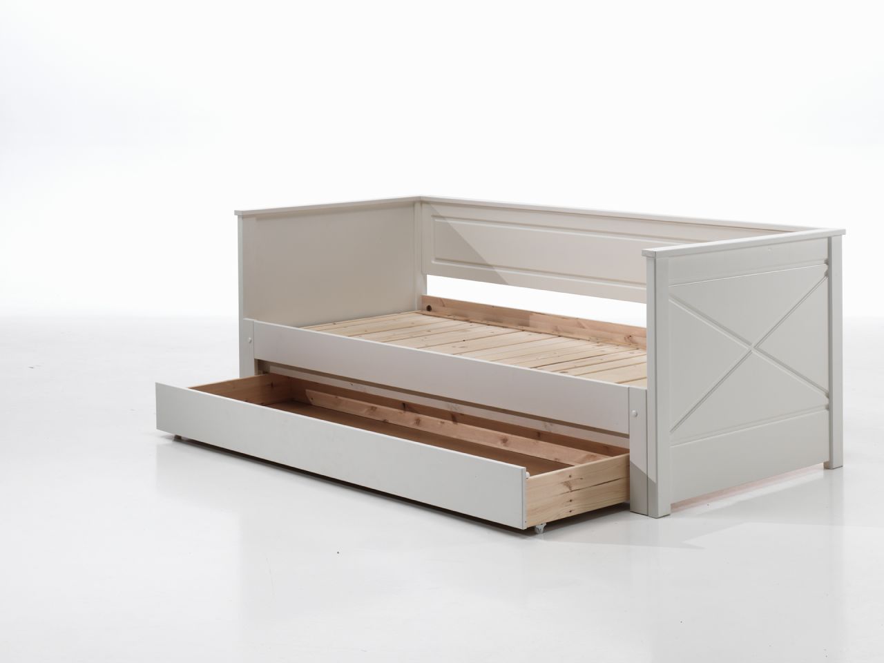Kojenbett 90x200 ausziehbar 180x200 Bettschublade Jugendbett Kinderbett Set Weiß