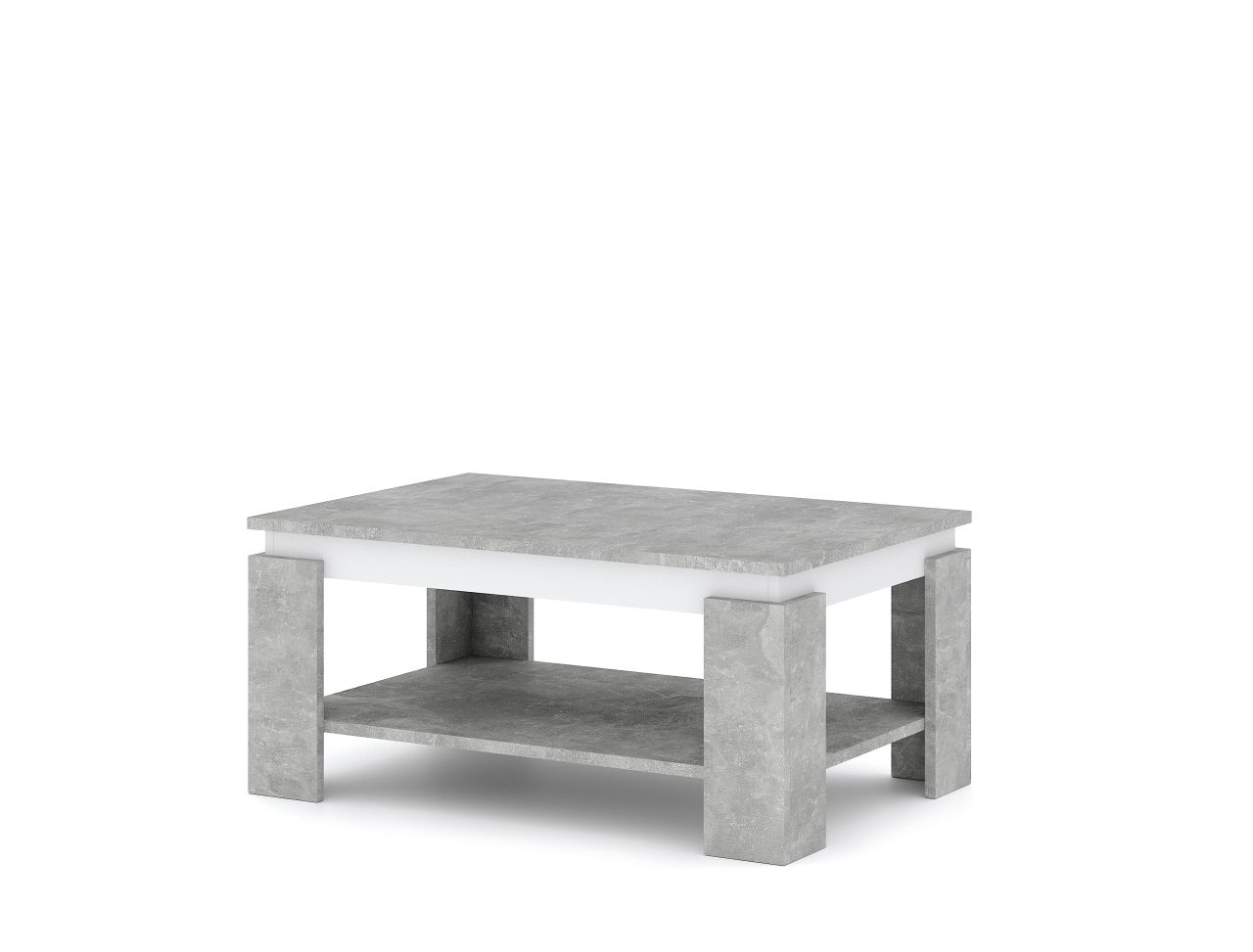 Couchtisch 90x60 Beistelltisch Wohnzimmertisch Sofatisch Ablagetisch Beton Weiß
