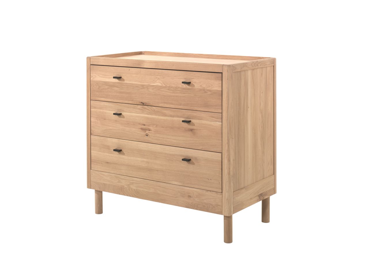 Kommode Wickelkommode 3 Schubladen Sideboard Eiche Massivholz natur geölt