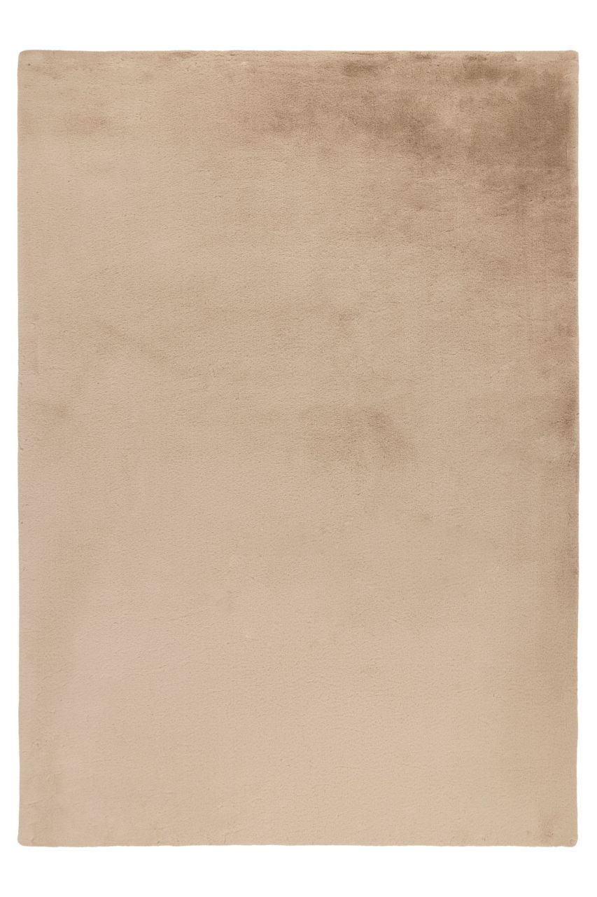 Teppich Höhe 23 mm Hochflorteppich rechteckig Beige Wohnzimmer 4 Größen