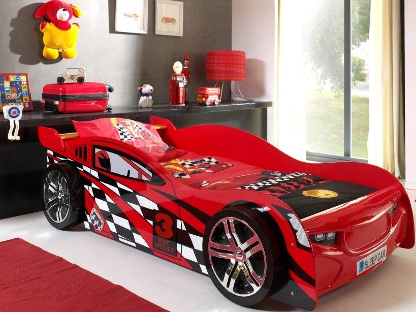 Vipack: Autobett 'NIGHT SPEEDER' 90 x 200 mit Lattenrost - Kinderbett Jugendbett