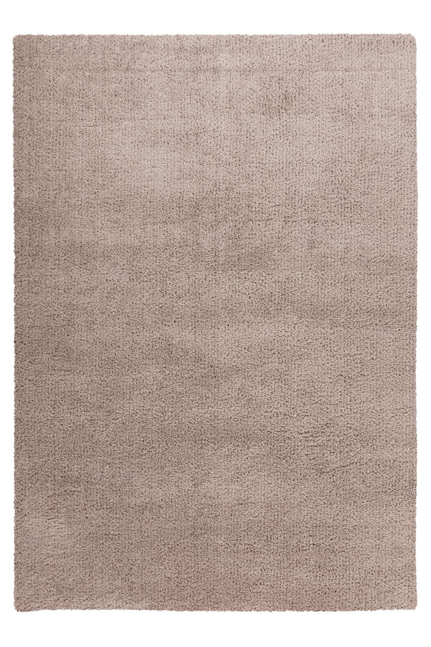 Teppich Höhe 30 mm Hochflorteppich rechteckig Beige Wohnzimmer 4 Größen