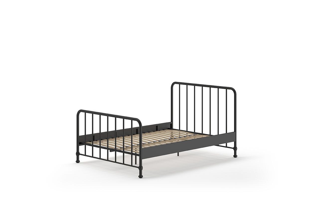 Metallbett 140x200 Bett Jugendbett Gästebett Kinderbett Lattenrost Schwarz
