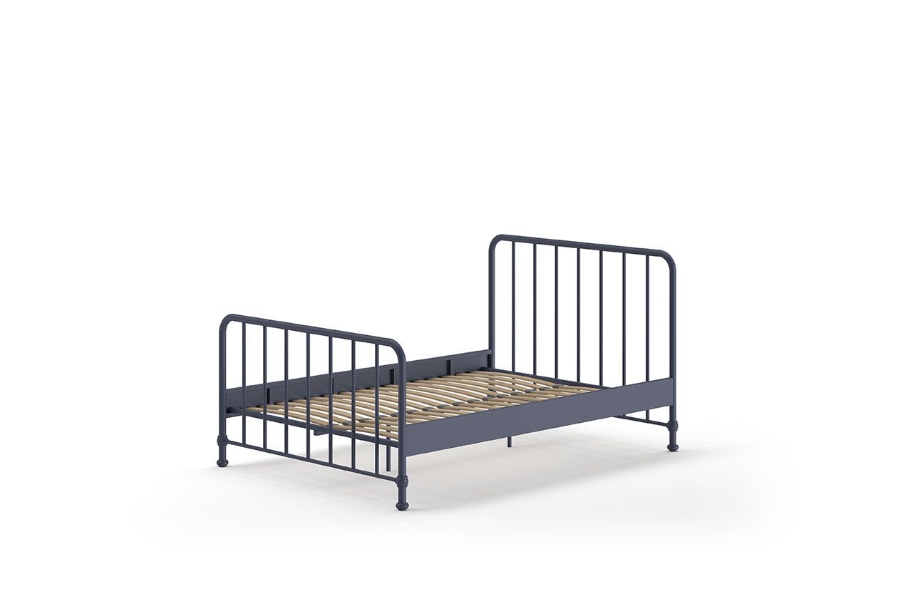 Metallbett 140x200 Bett Jugendbett Gästebett Kinderbett Lattenrost Blau